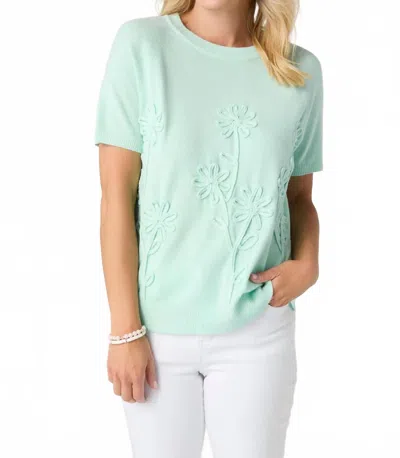 Coco + Carmen Lightweight Heavenly-luxe Floral Sweater In Jelly Mint In Green