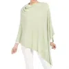 Coco + Carmen Lightweight Soft Knit Ponchos Shawl Wrap Scarf In Light Green In Green