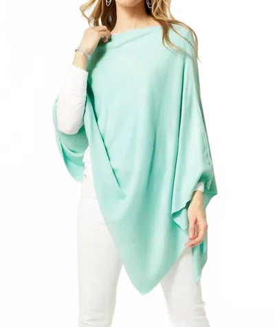 Coco + Carmen Lightweight Versatile Poncho In Aqua In Green