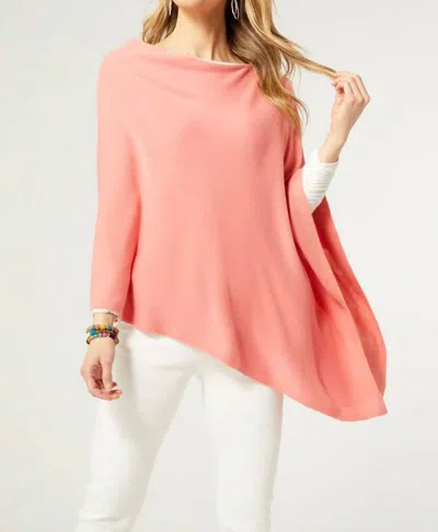 Coco + Carmen Lightweight Versatile Poncho In Light Coral In Multi
