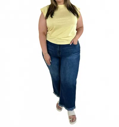 Coco + Carmen Lilly Ruffle Cap Sleeve Top In Butter In Yellow