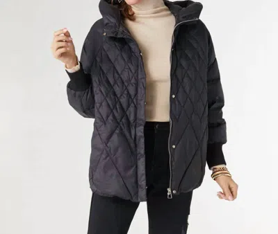 Coco + Carmen Londyn Relaxed Down Quilted Jacket In Black