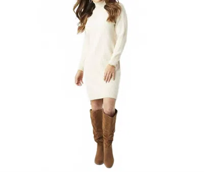 Coco + Carmen Long Sleeve Mock Neck Sweater Dress In Oatmeal In White