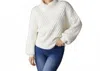 Coco + Carmen Maren Cable Knit Turtleneck Sweater In Cream In White