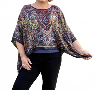 Coco + Carmen Margot Printed Wrap In Navy In Black