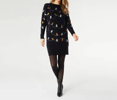 Coco + Carmen Maritime Sequins Sweater Dress In Black