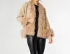 Coco + Carmen Marley Cardigan With Shaggy Faux Fur Trim In Taupe In Grey