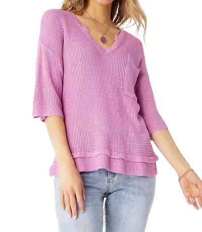 Coco + Carmen Mavis V-neck Elbow Sleeve Top In Lilac In Purple