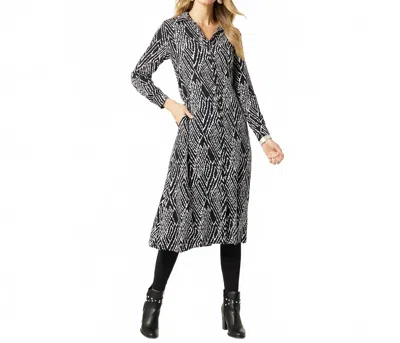 Coco + Carmen Mylah Button Down Maxi Dress In Black/white In Gray