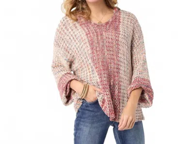 Coco + Carmen Neville V-neck Sweater With Hood In Burgundy In Neutral