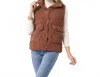 Coco + Carmen Nicky Corduroy Down Filled Vest In Brown In Brown
