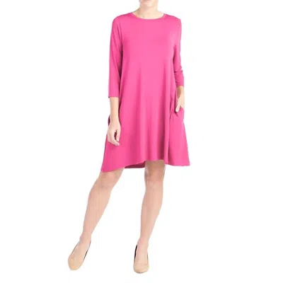 Coco + Carmen Oh So Soft Tunic Dress In Fuchsia In Pink