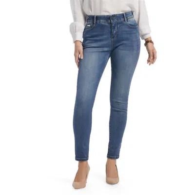 Coco + Carmen Omg Zoey Zip Skinny Jeans In Medium Denim In Blue