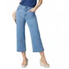 Coco + Carmen Omg Zoeyzip Wide Leg Capri In Medium Denim In Blue