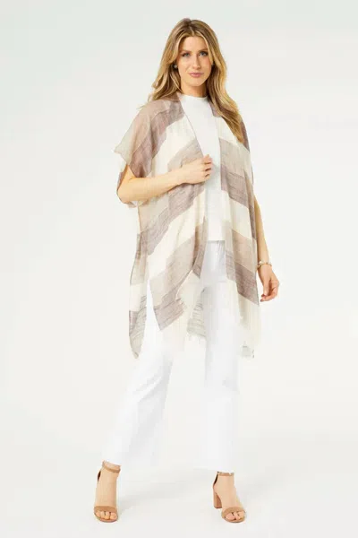 Coco + Carmen Oriana Stripe Ruana In Naturals In Multi