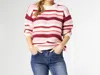 Coco + Carmen Paloma Textured Stripe Sweater In Pink Stripes