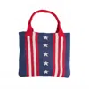 Coco + Carmen Patriotic Americana Stripes Knit Shopper Tote Bag In Red/white/blue