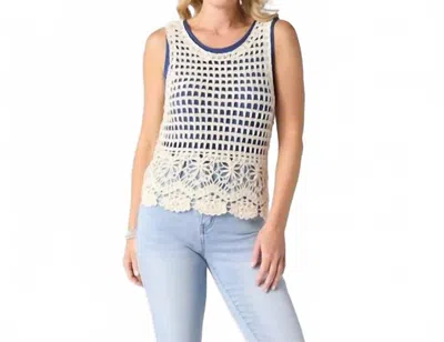 Coco + Carmen Paula Crochet Tank Top In Natural In White
