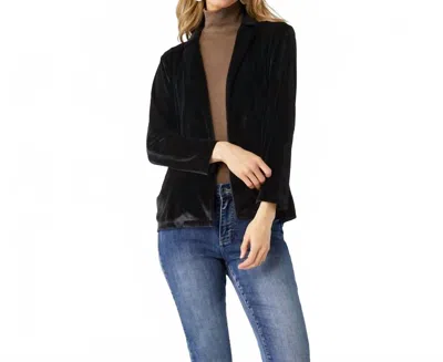 Coco + Carmen Penny Velour Open Cardigan In Black