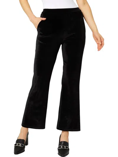 Coco + Carmen Pippa Pleat Front Velour Pant In Black