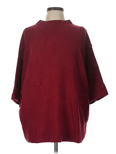 Pre-owned Coco + Carmen Poncho In Burgundy