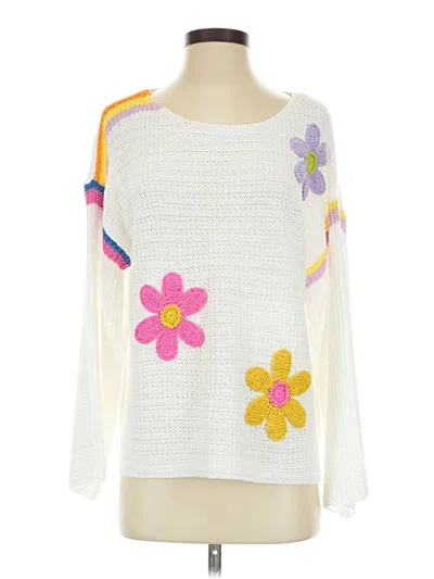 Pre-owned Coco + Carmen Pullover Sweater In White