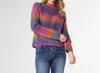 Coco + Carmen Rachel Fuzzy Ombre Sweater In Magenta Ombre