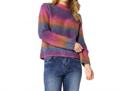 Coco + Carmen Rachel Fuzzy Ombre Sweater In Purple In Multi