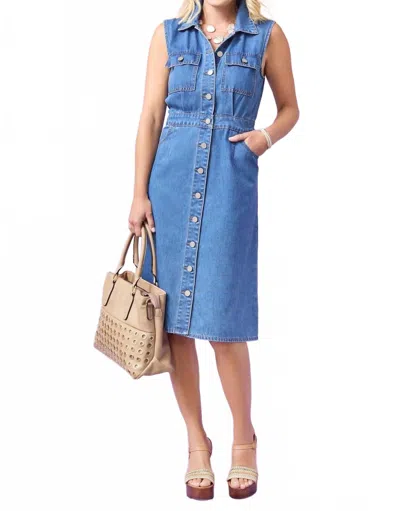 Coco + Carmen Raleigh Sleeveless Denim Dress In Blue