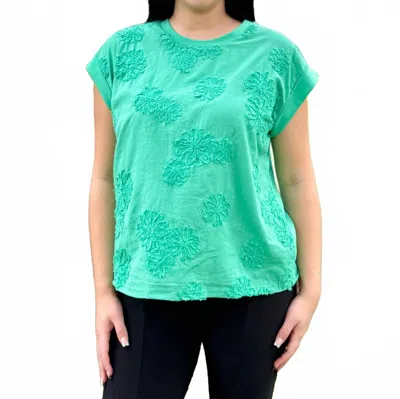 Coco + Carmen Reese Cap Sleeve Top In Jade Green