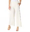 Coco + Carmen Remi Pant With Side Button Detail In Natural In White