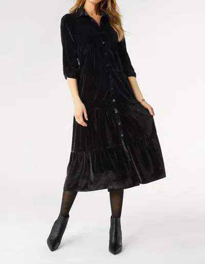 Coco + Carmen Romance Imagined Velour Dress In Black