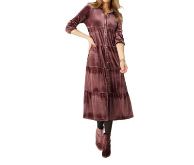 Coco + Carmen Romance Imagined Velour Dress In Plum In Pink