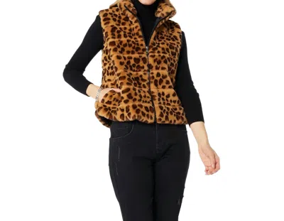 Coco + Carmen Ronan Faux Fur Vest In Cheetah In Multi