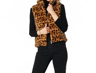 Coco + Carmen Ronan Faux Fur Vest In Cheetah In Brown