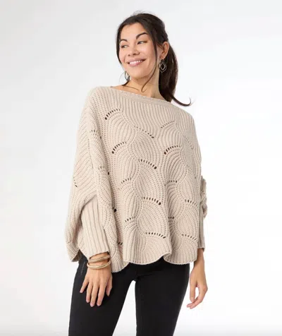 Coco + Carmen Rosette Poncho In Cement In Neutral