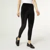 Coco + Carmen Rowan Wide Waist Velour Legging In Black In Black