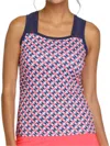 COCO + CARMEN RUMARY RACERBACK TANK TOP IN PINK/NAVY