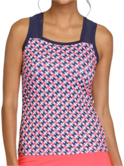 Coco + Carmen Rumary Racerback Tank Top In Pink/navy In Multi