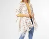 Coco + Carmen Rylee Fringe Wrap Shawl Ruana In Cream Multicolor In Multi