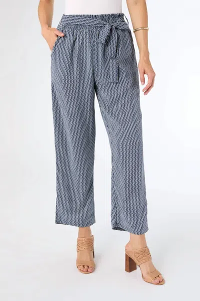 Coco + Carmen Sarina Cinched Pant With Front Tie In Multi In Blue
