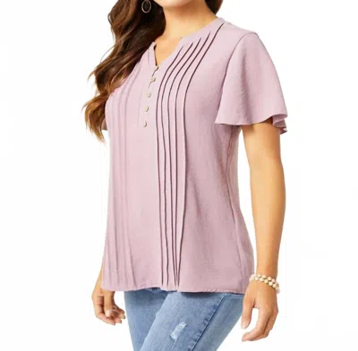 Coco + Carmen Savanna Button Down Top In Dusty Plum In Purple