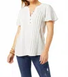 Coco + Carmen Savanna Button Down Top In White In White