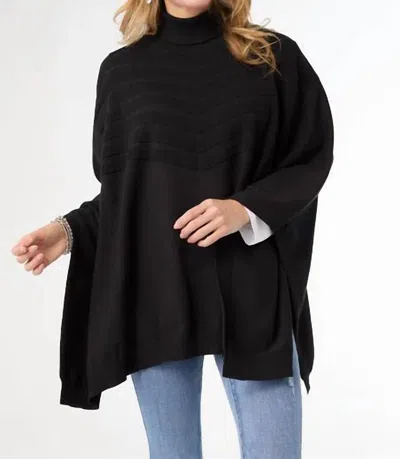 Coco + Carmen Selina Turtleneck Poncho Top In Black In Multi