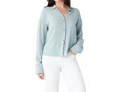 Coco + Carmen Sirine Soft Button Down Top In Mint Green In Blue