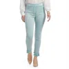 Coco + Carmen Skinny Ankle Slant Double Fringe Jeans In Aqua In Blue