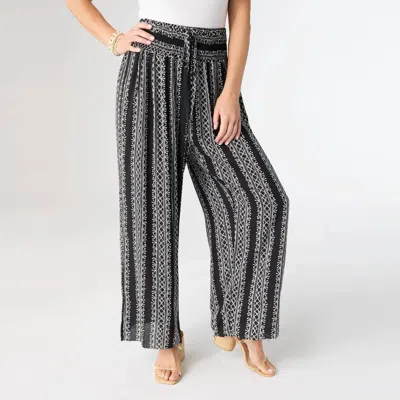 Coco + Carmen Stella Printed Crop Pants In Black/white In Animal Print