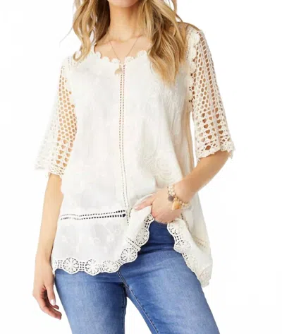 Coco + Carmen Sunlee Crochet Tunic In Ivory In White