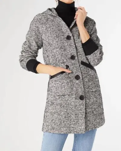 Coco + Carmen Thena Relaxed Hooded Cardigan In Grey In Gray
