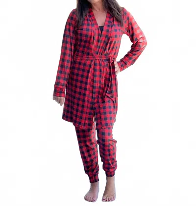 Coco + Carmen Vega Robe In Buffalo Check In Red
